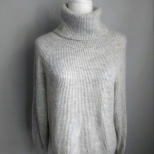 QUINCE ALPACA WOOL BLEND GRAY TURTLENECK SWEATER SIZE MEDIUM
